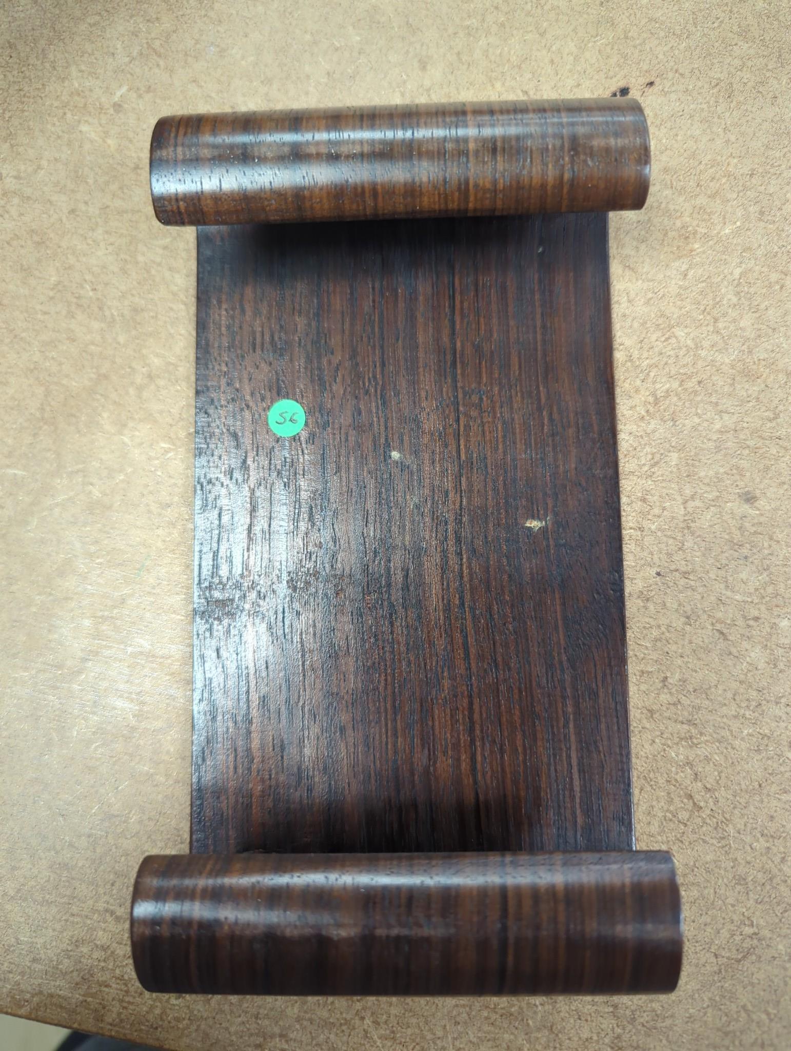 Two Chinese hardwood stands, one inset with marble, 13cms high